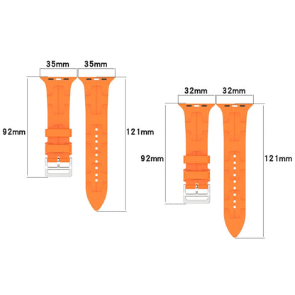 For Apple Watch SE 2023 40mm H Texture Silicone Ladder Buckle Watch Band(Orange) - Watch Bands by PMC Jewellery | Online Shopping South Africa | PMC Jewellery