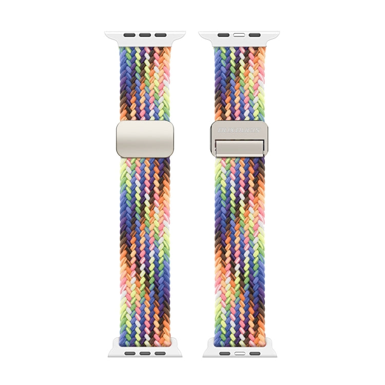 For Apple Watch Series 9 45mm DUX DUCIS Mixture Pro Series Magnetic Buckle Nylon Braid Watch Band(New Rainbow) - Watch Bands by DUX DUCIS | Online Shopping South Africa | PMC Jewellery | Buy Now Pay Later Mobicred