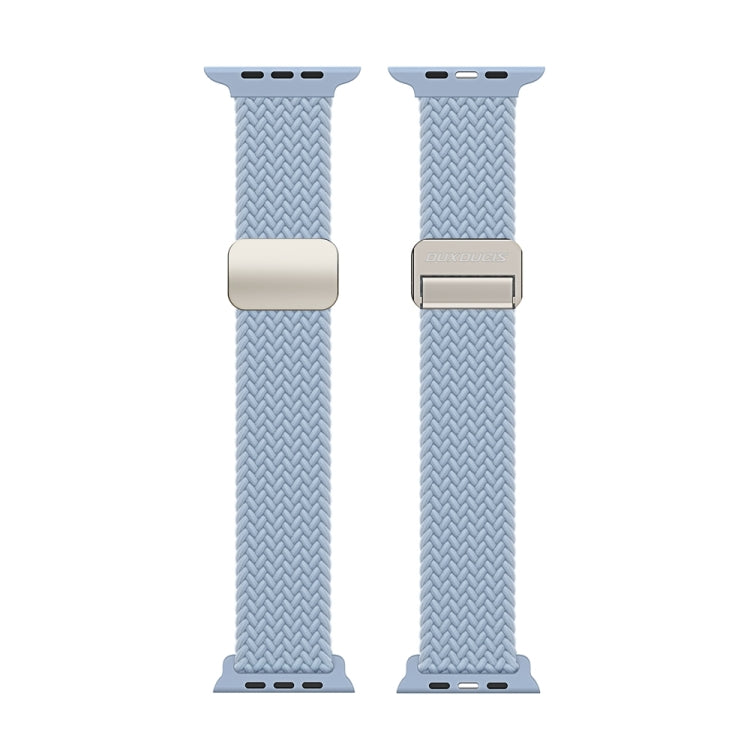 For Apple Watch Series 7 45mm DUX DUCIS Mixture Pro Series Magnetic Buckle Nylon Braid Watch Band(Light Blue) - Watch Bands by DUX DUCIS | Online Shopping South Africa | PMC Jewellery | Buy Now Pay Later Mobicred