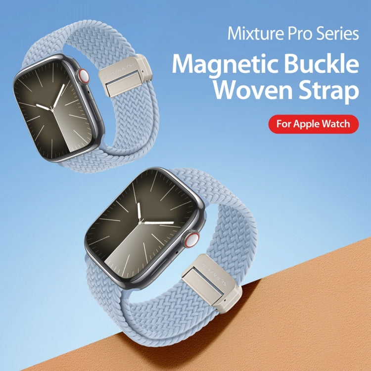 For Apple Watch Series 7 45mm DUX DUCIS Mixture Pro Series Magnetic Buckle Nylon Braid Watch Band(Light Blue) - Watch Bands by DUX DUCIS | Online Shopping South Africa | PMC Jewellery | Buy Now Pay Later Mobicred