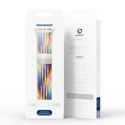 For Apple Watch Series 7 45mm DUX DUCIS Mixture Pro Series Magnetic Buckle Nylon Braid Watch Band(New Rainbow) - Watch Bands by DUX DUCIS | Online Shopping South Africa | PMC Jewellery | Buy Now Pay Later Mobicred