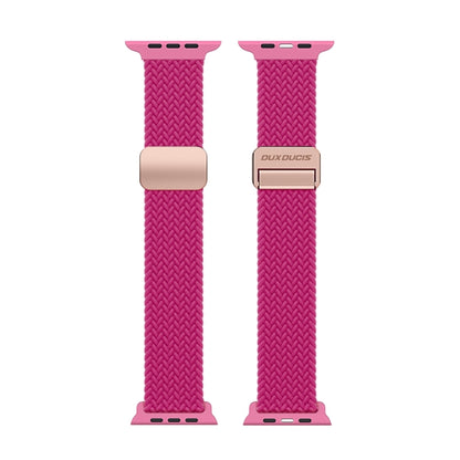 For Apple Watch SE 40mm DUX DUCIS Mixture Pro Series Magnetic Buckle Nylon Braid Watch Band(Raspberry Color) - Watch Bands by DUX DUCIS | Online Shopping South Africa | PMC Jewellery | Buy Now Pay Later Mobicred