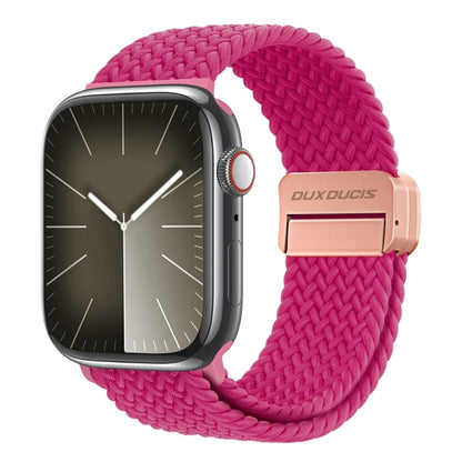 For Apple Watch SE 44mm DUX DUCIS Mixture Pro Series Magnetic Buckle Nylon Braid Watch Band(Raspberry Color) - Watch Bands by DUX DUCIS | Online Shopping South Africa | PMC Jewellery | Buy Now Pay Later Mobicred