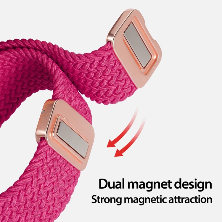 For Apple Watch Series 3 38mm DUX DUCIS Mixture Pro Series Magnetic Buckle Nylon Braid Watch Band(Raspberry Color) - Watch Bands by DUX DUCIS | Online Shopping South Africa | PMC Jewellery | Buy Now Pay Later Mobicred