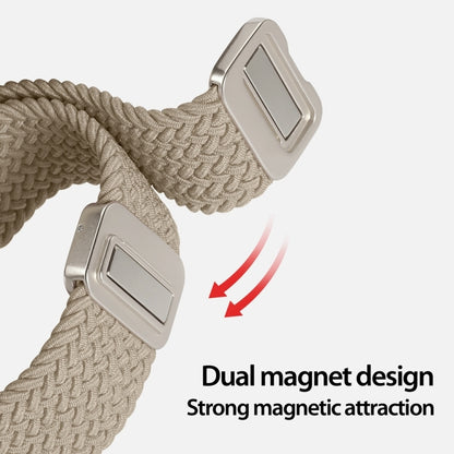 For Apple Watch Series 10 46mm DUX DUCIS Mixture Pro Series Magnetic Buckle Nylon Braid Watch Band(Beige) - Watch Bands by DUX DUCIS | Online Shopping South Africa | PMC Jewellery | Buy Now Pay Later Mobicred