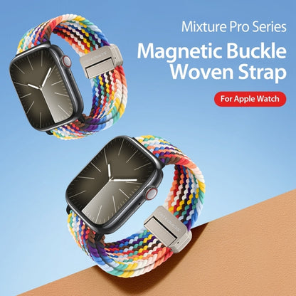 For Apple Watch Series 10 46mm DUX DUCIS Mixture Pro Series Magnetic Buckle Nylon Braid Watch Band(Rainbow) - Watch Bands by DUX DUCIS | Online Shopping South Africa | PMC Jewellery | Buy Now Pay Later Mobicred