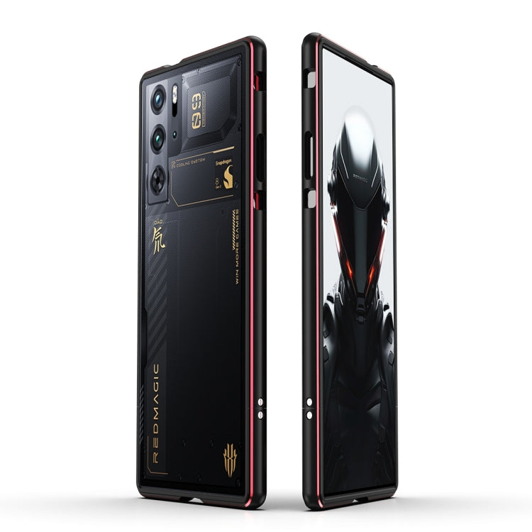 For ZTE nubia Red Magic 10 Pro / 10 Pro+ Aurora Series Metal Frame Phone Case(Black Red) - ZTE Cases by PMC TechLife | Online Shopping South Africa | PMC TechLife | Buy Now Pay Later Mobicred