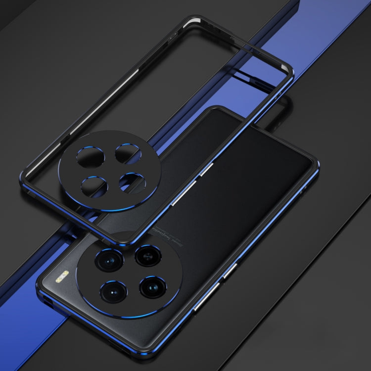 For vivo X100 Aurora Series Metal Frame Phone Case(Black Blue) - vivo Cases by imak | Online Shopping South Africa | PMC TechLife | Buy Now Pay Later Mobicred