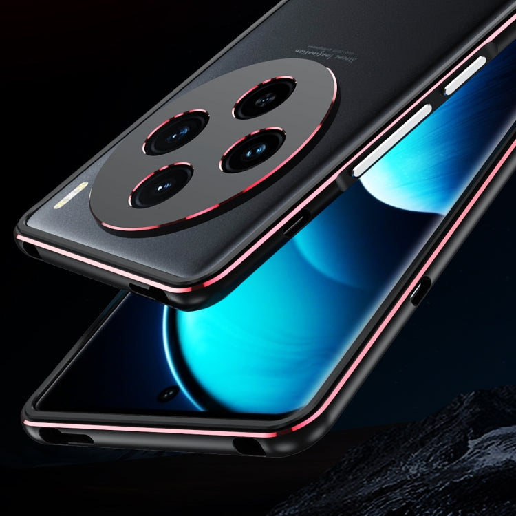 For vivo X100 Aurora Series Metal Frame Phone Case(Black Blue) - vivo Cases by imak | Online Shopping South Africa | PMC TechLife | Buy Now Pay Later Mobicred