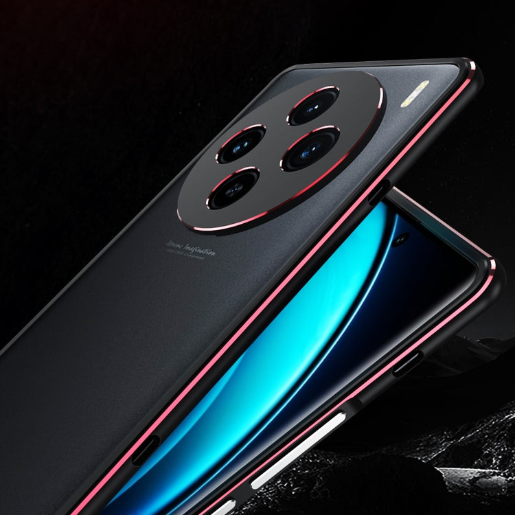 For vivo X100 Aurora Series Metal Frame Phone Case(Black Blue) - vivo Cases by imak | Online Shopping South Africa | PMC TechLife | Buy Now Pay Later Mobicred