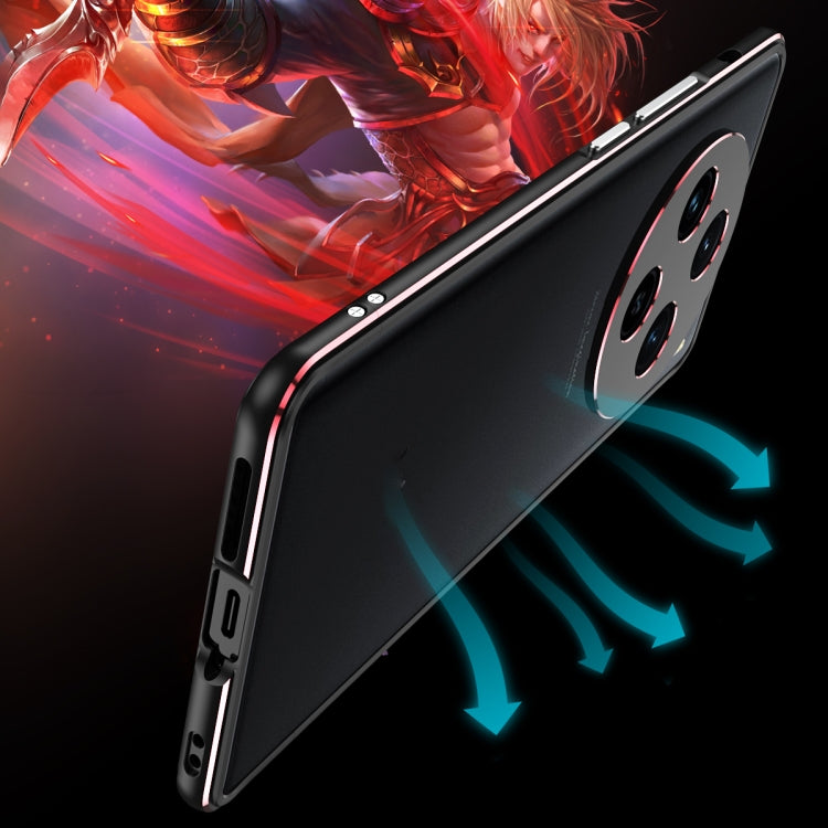For vivo X100 Aurora Series Metal Frame Phone Case(Black Blue) - vivo Cases by imak | Online Shopping South Africa | PMC TechLife | Buy Now Pay Later Mobicred