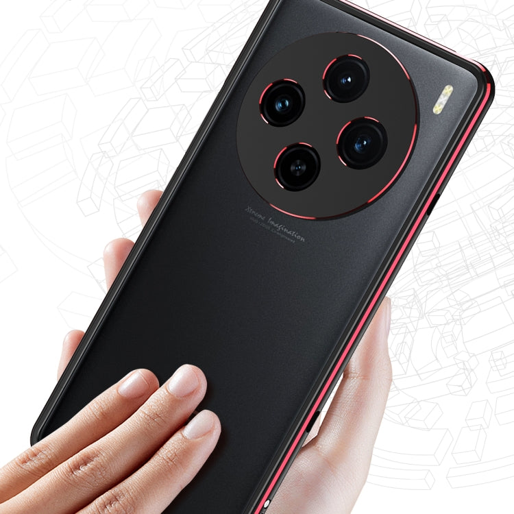 For vivo X100 Aurora Series Metal Frame Phone Case(Black Blue) - vivo Cases by imak | Online Shopping South Africa | PMC TechLife | Buy Now Pay Later Mobicred