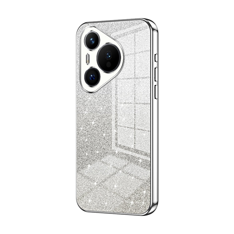 For Huawei Pura 70 Gradient Glitter Powder Electroplated Phone Case(Silver) - Huawei Cases by PMC Jewellery | Online Shopping South Africa | PMC Jewellery | Buy Now Pay Later Mobicred