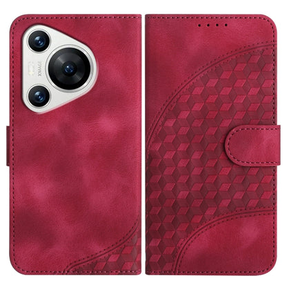 For Huawei Pura 70 YX0060 Elephant Head Embossed Phone Leather Case with Lanyard(Rose Red) - Huawei Cases by PMC Jewellery | Online Shopping South Africa | PMC Jewellery | Buy Now Pay Later Mobicred