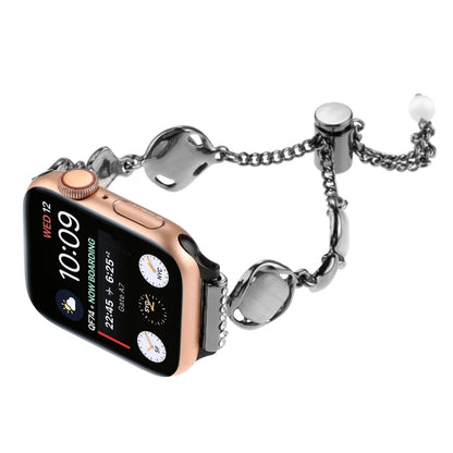 For Apple Watch SE 2023 44mm Shell Metal Chain Bracelet Watch Band(Black) - Watch Bands by PMC Jewellery | Online Shopping South Africa | PMC Jewellery