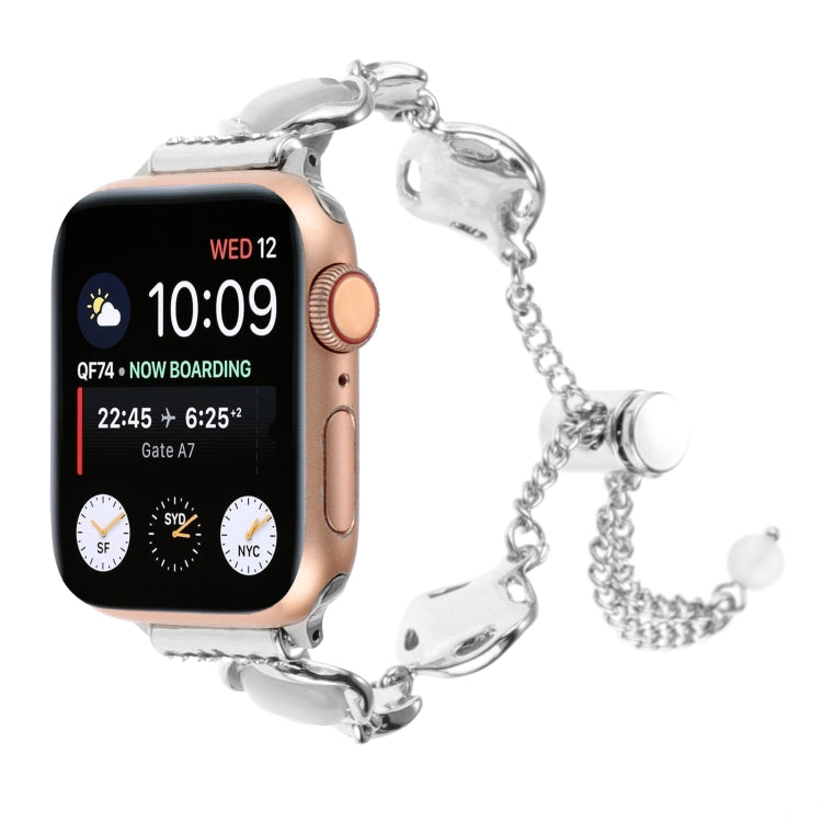 For Apple Watch Series 9 41mm Shell Metal Chain Bracelet Watch Band(Silver) - Watch Bands by PMC Jewellery | Online Shopping South Africa | PMC Jewellery