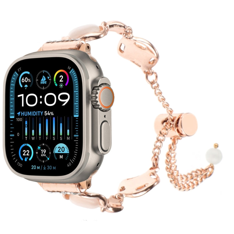 For Apple Watch Ultra 49mm Shell Metal Chain Bracelet Watch Band(Rose Gold) - Watch Bands by PMC Jewellery | Online Shopping South Africa | PMC Jewellery