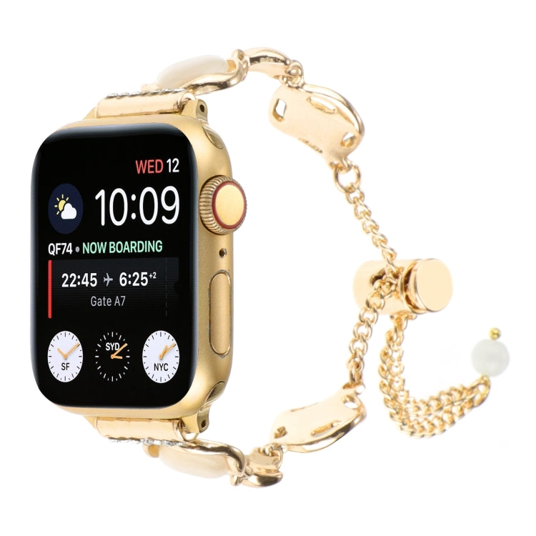 For Apple Watch Series 8 41mm Shell Metal Chain Bracelet Watch Band(Gold) - Watch Bands by PMC Jewellery | Online Shopping South Africa | PMC Jewellery