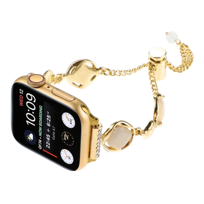 For Apple Watch Series 8 41mm Shell Metal Chain Bracelet Watch Band(Gold) - Watch Bands by PMC Jewellery | Online Shopping South Africa | PMC Jewellery