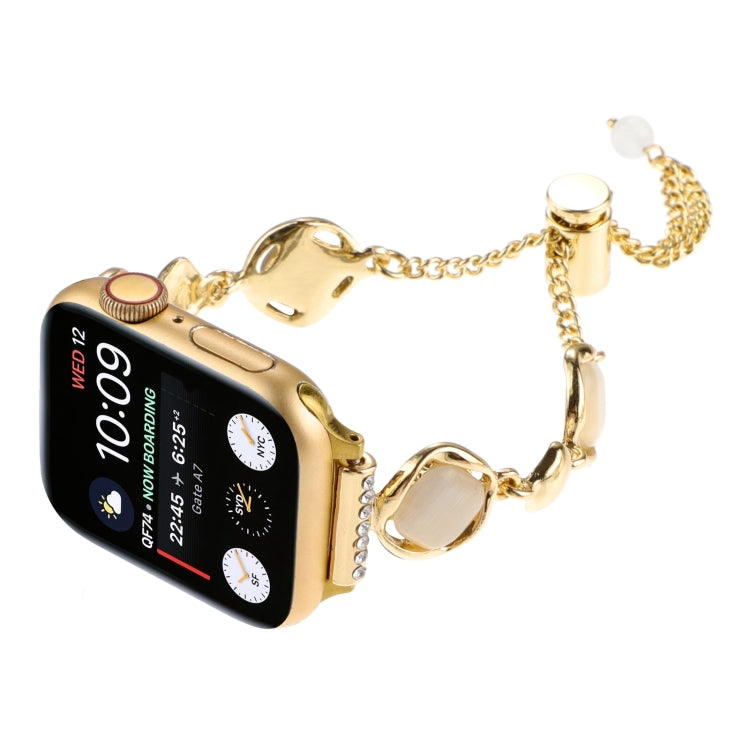 For Apple Watch SE 44mm Shell Metal Chain Bracelet Watch Band(Gold) - free shipping - PMC TechLife - Order now!