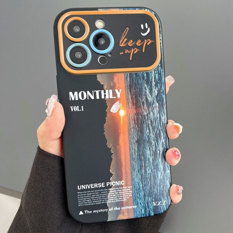 For iPhone 14 Pro Max Scenery Pattern Large Window TPU Phone Case(Black Sea Sunrise) - iPhone 14 Pro Max Cases by PMC TechLife | Online Shopping South Africa | PMC TechLife