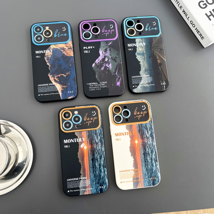 For iPhone 14 Pro Max Scenery Pattern Large Window TPU Phone Case(Black Sea Sunrise) - iPhone 14 Pro Max Cases by PMC TechLife | Online Shopping South Africa | PMC TechLife