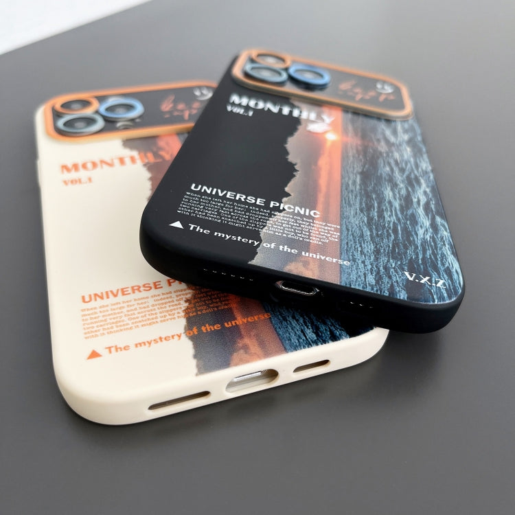 For iPhone 14 Pro Max Scenery Pattern Large Window TPU Phone Case(Black Sea Sunrise) - iPhone 14 Pro Max Cases by PMC TechLife | Online Shopping South Africa | PMC TechLife