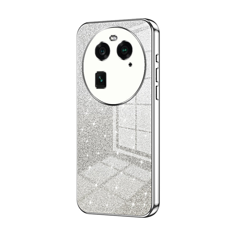 For OPPO Find X6 Gradient Glitter Powder Electroplated Phone Case(Silver) - OPPO Cases by PMC TechLife | Online Shopping South Africa | PMC TechLife | Buy Now Pay Later Mobicred