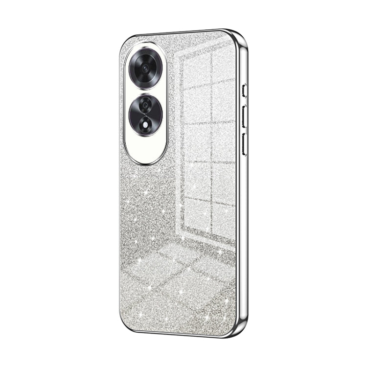 For OPPO A60 Gradient Glitter Powder Electroplated Phone Case(Silver) - OPPO Cases by PMC TechLife | Online Shopping South Africa | PMC TechLife | Buy Now Pay Later Mobicred