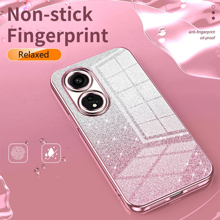 For OPPO Reno7 SE Gradient Glitter Powder Electroplated Phone Case(Pink) - free shipping - PMC TechLife - Order now!