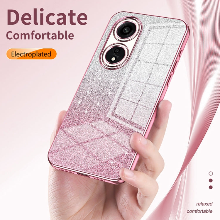 For OPPO K5 / Realme XT/XT 730G Gradient Glitter Powder Electroplated Phone Case(Blue) - OPPO Cases by PMC TechLife | Online Shopping South Africa | PMC TechLife | Buy Now Pay Later Mobicred