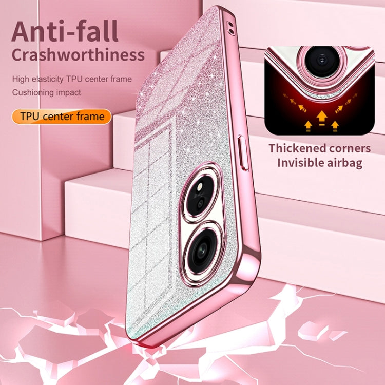 For OPPO Reno6 Pro+ Gradient Glitter Powder Electroplated Phone Case(Black) - OPPO Cases by PMC TechLife | Online Shopping South Africa | PMC TechLife | Buy Now Pay Later Mobicred