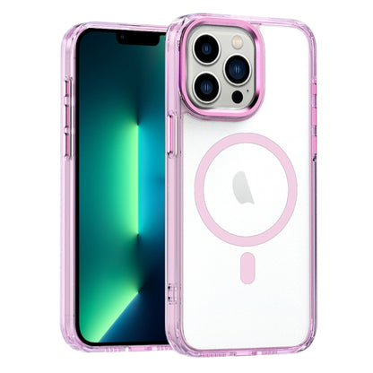 For iPhone 13 Pro Max MagSafe Magnetic Clear Phone Case(Pink) - iPhone 13 Pro Max Cases by PMC Jewellery | Online Shopping South Africa | PMC Jewellery