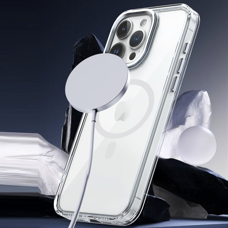 For iPhone 14 Plus MagSafe Magnetic Clear Phone Case(Black) - iPhone 14 Plus Cases by PMC TechLife | Online Shopping South Africa | PMC TechLife