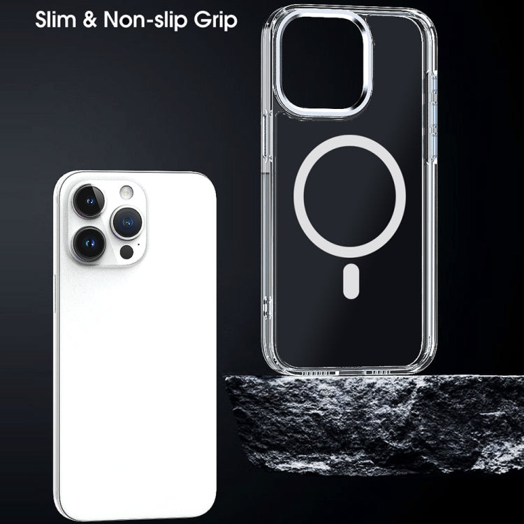 For iPhone 14 Plus MagSafe Magnetic Clear Phone Case(Black) - iPhone 14 Plus Cases by PMC TechLife | Online Shopping South Africa | PMC TechLife