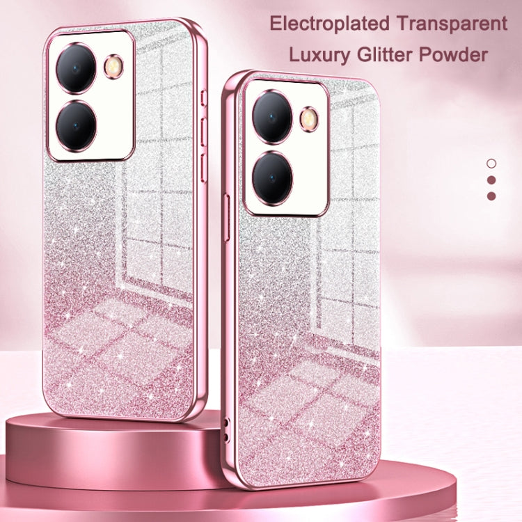 For vivo X100 Pro Gradient Glitter Powder Electroplated Phone Case(Pink) - vivo Tempered Glass by imak | Online Shopping South Africa | PMC Jewellery | Buy Now Pay Later Mobicred