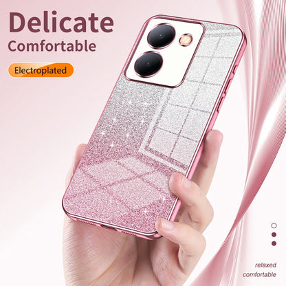 For vivo X100 Pro Gradient Glitter Powder Electroplated Phone Case(Transparent) - vivo Tempered Glass by imak | Online Shopping South Africa | PMC Jewellery | Buy Now Pay Later Mobicred