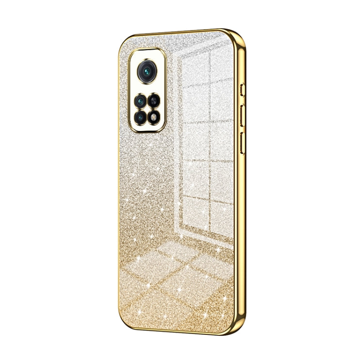 For Xiaomi Redmi K30S / Mi 10T Pro 5G Gradient Glitter Powder Electroplated Phone Case(Gold) - Xiaomi Cases by PMC TechLife | Online Shopping South Africa | PMC TechLife | Buy Now Pay Later Mobicred