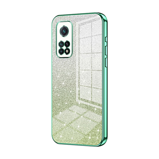 For Xiaomi Redmi K30S / Mi 10T Pro 5G Gradient Glitter Powder Electroplated Phone Case(Green) - Xiaomi Cases by PMC Jewellery | Online Shopping South Africa | PMC Jewellery | Buy Now Pay Later Mobicred