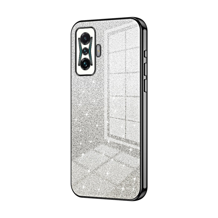 For Xiaomi Redmi K50 Gaming / Poco F4 GT Gradient Glitter Powder Electroplated Phone Case(Black) - Xiaomi Cases by PMC Jewellery | Online Shopping South Africa | PMC Jewellery | Buy Now Pay Later Mobicred