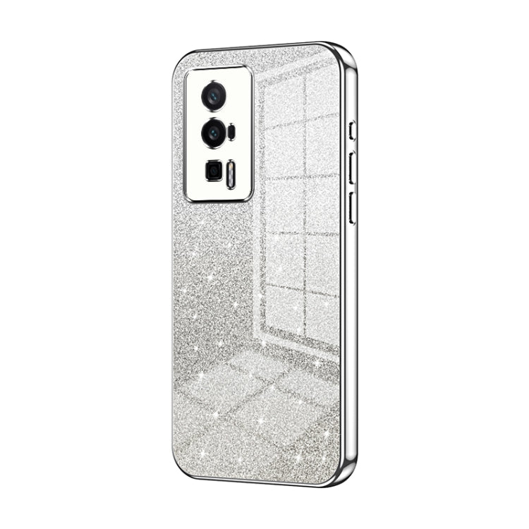 For Xiaomi Redmi K60 / K60 Pro Gradient Glitter Powder Electroplated Phone Case(Silver) - Xiaomi Cases by PMC Jewellery | Online Shopping South Africa | PMC Jewellery | Buy Now Pay Later Mobicred