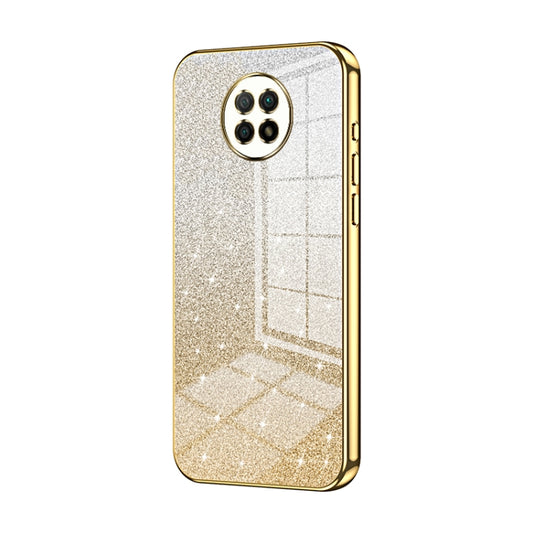 For Xiaomi Redmi Note 9 5G / Note 9T Gradient Glitter Powder Electroplated Phone Case(Gold) - Xiaomi Cases by PMC Jewellery | Online Shopping South Africa | PMC Jewellery | Buy Now Pay Later Mobicred