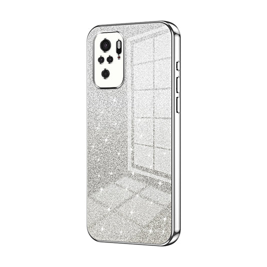 For Xiaomi Redmi Note 10/Note 10S Gradient Glitter Powder Electroplated Phone Case(Silver) - Xiaomi Cases by PMC Jewellery | Online Shopping South Africa | PMC Jewellery | Buy Now Pay Later Mobicred