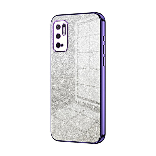 For Xiaomi Redmi Note 10 5G / Note 10T 5G Gradient Glitter Powder Electroplated Phone Case(Purple) - Xiaomi Cases by PMC Jewellery | Online Shopping South Africa | PMC Jewellery | Buy Now Pay Later Mobicred