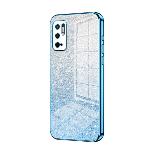 For Xiaomi Redmi Note 10 5G / Note 10T 5G Gradient Glitter Powder Electroplated Phone Case(Blue) - Xiaomi Cases by PMC Jewellery | Online Shopping South Africa | PMC Jewellery | Buy Now Pay Later Mobicred