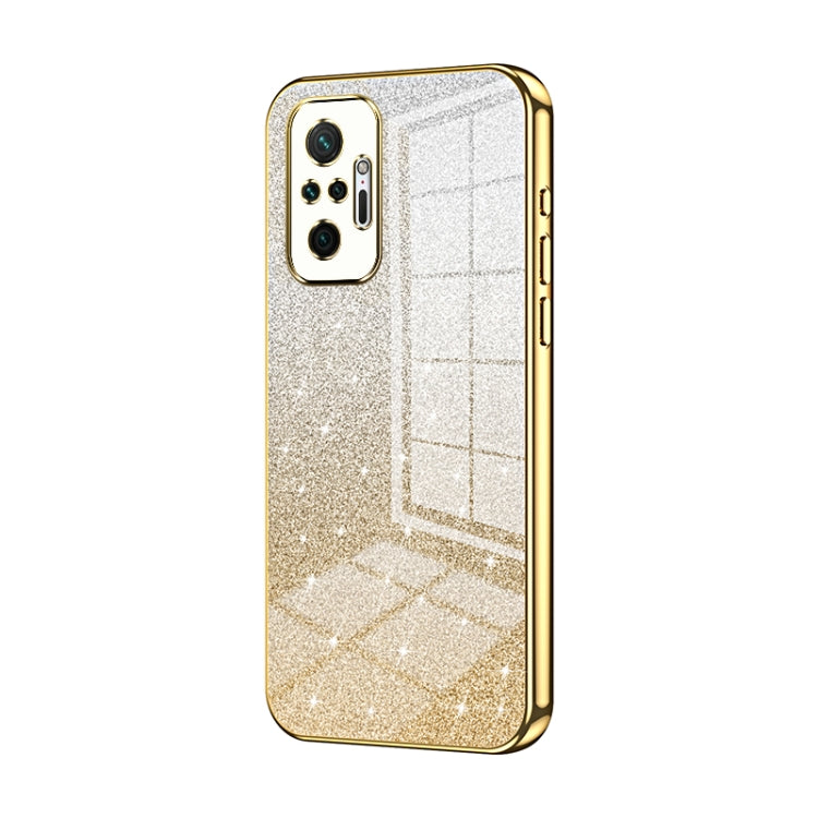 For Xiaomi Redmi Note 10 Pro/10 Pro Max Gradient Glitter Powder Electroplated Phone Case(Gold) - Xiaomi Cases by PMC TechLife | Online Shopping South Africa | PMC TechLife | Buy Now Pay Later Mobicred