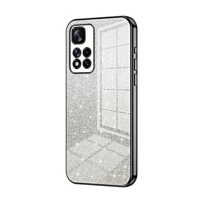 For Xiaomi Redmi Note 11 Pro+ 5G Gradient Glitter Powder Electroplated Phone Case(Black) - Xiaomi Cases by PMC Jewellery | Online Shopping South Africa | PMC Jewellery | Buy Now Pay Later Mobicred