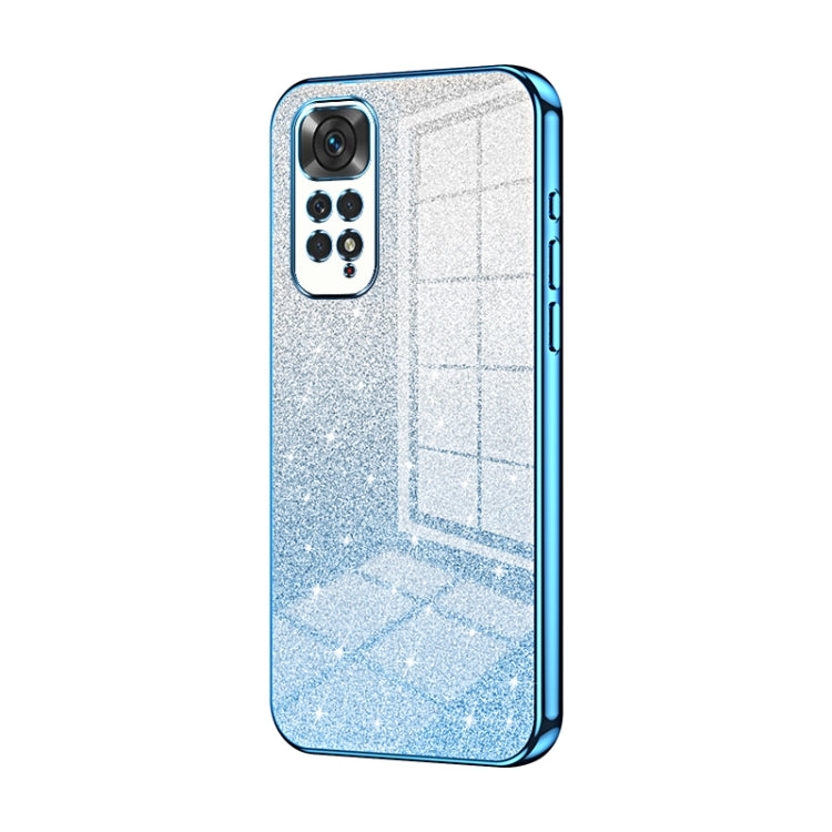 For Xiaomi Redmi Note 11 Global / Note 11S Gradient Glitter Powder Electroplated Phone Case(Blue) - Xiaomi Cases by PMC Jewellery | Online Shopping South Africa | PMC Jewellery | Buy Now Pay Later Mobicred