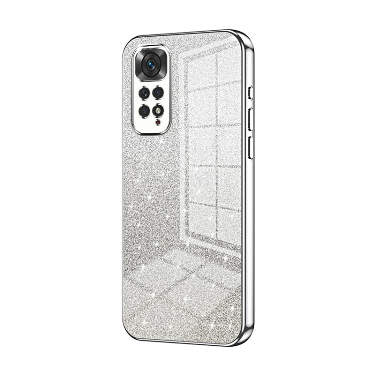 For Xiaomi Redmi Note 11 Global / Note 11S Gradient Glitter Powder Electroplated Phone Case(Silver) - Xiaomi Cases by PMC TechLife | Online Shopping South Africa | PMC TechLife | Buy Now Pay Later Mobicred