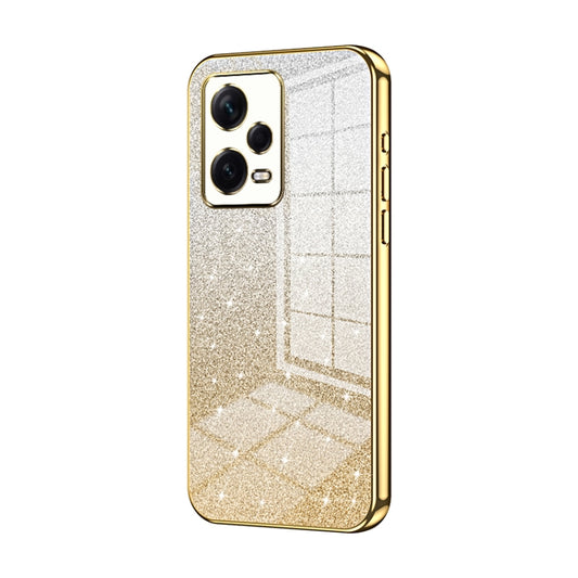 For Xiaomi Redmi Note 12 Pro+  Gradient Glitter Powder Electroplated Phone Case(Gold) - Xiaomi Cases by PMC Jewellery | Online Shopping South Africa | PMC Jewellery | Buy Now Pay Later Mobicred